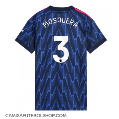Camisa de time de futebol Arsenal Cristhian Mosquera #3 Replicas 2º Equipamento Feminina 2025-26 Manga Curta Camisa de time de futebol Arsenal Cristhian Mosquera #3 Replicas 2º Equipamento Feminina 2025-26 Manga Curta